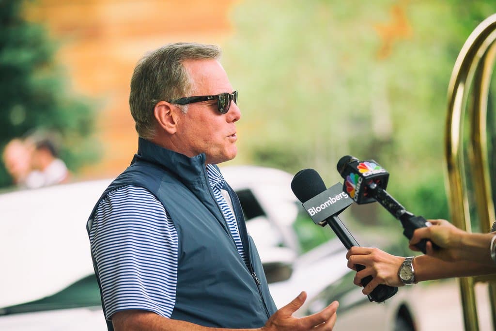 david zaslav being interviewed by journalists